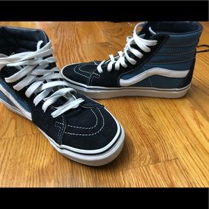 Vans Shoes - black and blue high top vans, worn once Vans Shoes - black and blue high top vans, worn once
